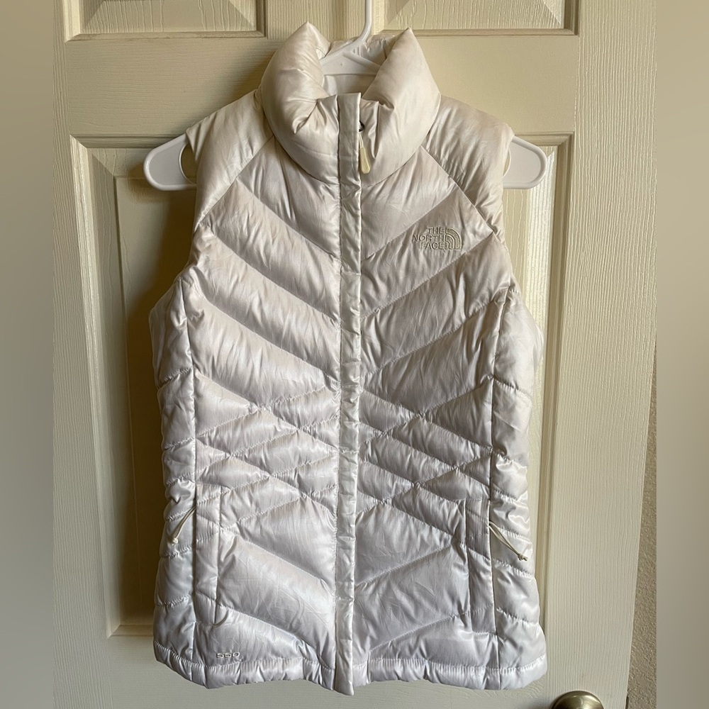 North Face White Puffer Vest Small